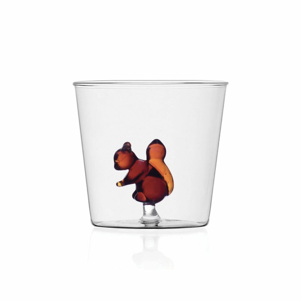 verre ecureuil ichendorf, verre avec un écureuil en verre, hyper joli et poétique