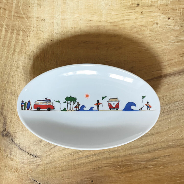 mini assiette ovale la plage par assiettes et compagnie, un tout petit format très original