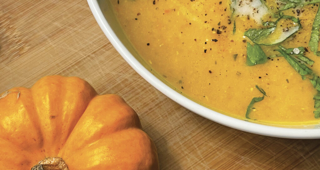 soupe de potiron dans un blo la plage par assiettes et cie